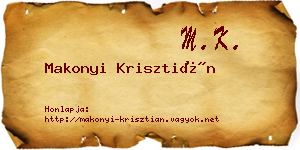 Makonyi Krisztián névjegykártya